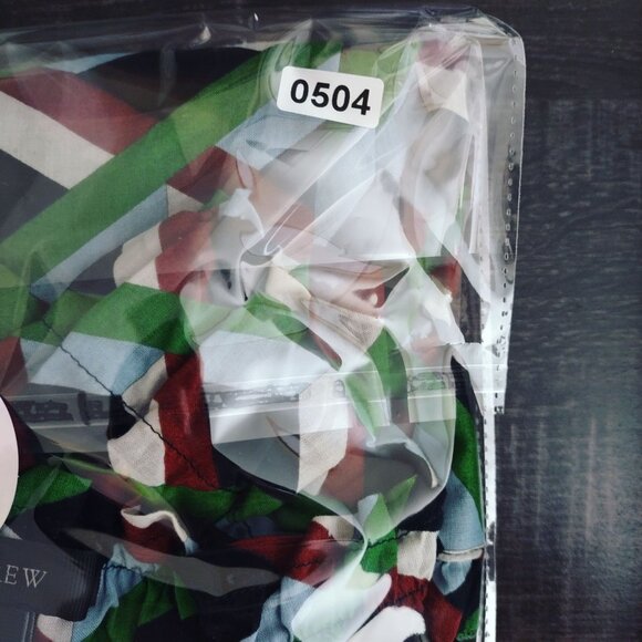 J.Crew Womens Geometric Print Peasant Blouse S Multicolor Bow Tie Boho Top - Picture 9 of 9